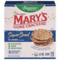 Mary's Gone Crackers Crackers, Super Seed Classic, Organic, Plant Based Protein,  Gluten Free, 5.5 oz, 5.5 Ounce