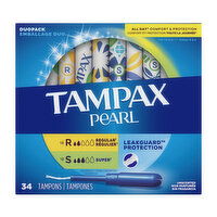 Tampax Pearl Tampax Pearl Tampons Duo Multipack, R/S 34 Ct, 34 Each