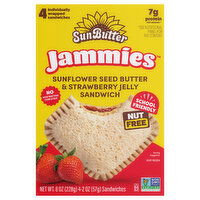 SunButter Jammies Sandwich, Sunflower Seed Butter & Strawberry Jelly, 4 Each