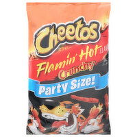 Cheetos Cheese Flavored Snacks, Flamin' Hot Flavored, Crunchy, Party Size!, 15 Ounce