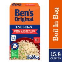 Ben's Original Rice, Long Grain White, Boil in Bag, 4 Each