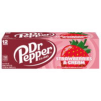 Dr Pepper Soda, Strawberries & Cream, 12 Pack, 12 Each