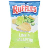 Ruffles Potato Chips, Lime & Jalapeno Flavored, 8 Ounce