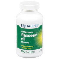 Equaline Flaxseed Oil,1000 mg, Cold Pressed, Softgels, 100 Each