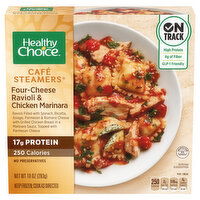 Healthy Choice Cafe Steamers Ravioli & Chicken Marinara, Four-Cheese, 10 Ounce