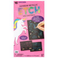 Mello Smello Cards & Styluses, Valentines, Rainbow Metallic Etch, Unicorn, Ages 3+, 1 Each