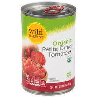 Wild Harvest Tomatoes, Diced, Petite, Organic, 14.5 Ounce