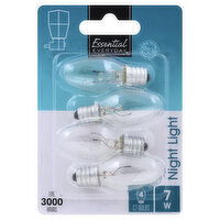 Essential Everyday Bulb, Night Light, 7W, C7, 4 Each