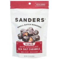 Sanders Sea Salt Caramels, Dark Chocolate, Minis, Kettle Cooked, 3.75 Ounce