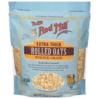 Bob's Red Mill Rolled Oats, Whole Grain, Extra Thick, 32 Ounce