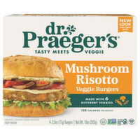 Dr. Praeger's Veggie Burgers, Mushroom Risotto, 4 Each