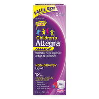 Allegra Allergy, Children's, Non-Drowsy, 12 Hr, Berry Flavor, Liquid, Value Size, 8 Ounce