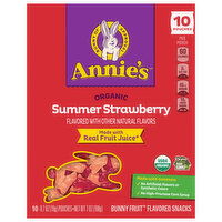 Annie's Fruit Flavored Snacks, Organic, Bunny, Summer Strawberry, 10 Each