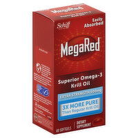 MegaRed Krill Oil, Superior Omega-3, Extra Strength, 500 mg, Softgels, 40 Each