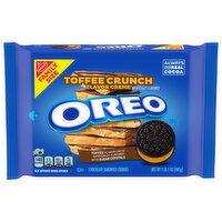 Oreo Chocolate Sandwich Cookies, Toffee Crunch Flavor Creme, Family Size, 17 Ounce