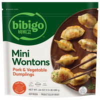 Bibigo Wontons Pork & Vegetable Mini Dumplings, 24 Ounce