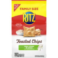 RITZ Sour Cream & Onion Toasted Chips, Family Size, 11.41 Ounce