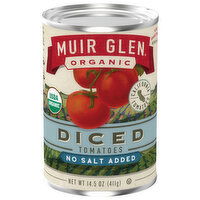 Muir Glen Organic Tomatoes, No Salt Added, Diced, 14.5 Ounce