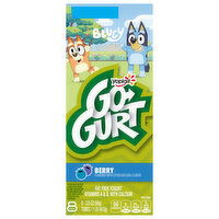 Go-Gurt Yogurt, Fat Free, Bluey, Berry Flavored, 8 Each