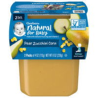 Gerber Natural for Baby Pear Zucchini Corn, 2 Pack, 2 Each