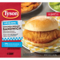 Tyson Frozen Original Chicken Breast Sandwich, 24 oz, 4 Each