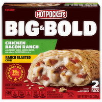 Hot Pockets Big & Bold Sandwiches, Ranch Blasted Crust, Chicken Bacon Ranch, 2 Pack, 2 Each