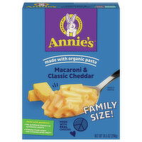 Annie's Macaroni & Classic Cheddar Family Size, 10.5 Ounce
