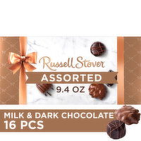 Russell Stover Assorted Milk & Dark Chocolate Candy Gift Box, 9.4 Ounce