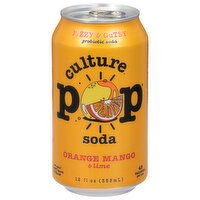 Culture Pop Probiotic Soda, Orange Mango & Lime, 12 Fluid ounce