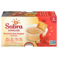 Sabra Hummus, Singles, Roasted Red Pepper, 6 Each