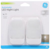 GE Night Light, LED, Automatic, Soft White, 0.5 Watts, 2 Each