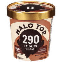 Halo Top Ice Cream, Light, Chocolate Vanilla Twist, 1 Pint