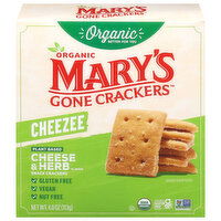 Mary's Gone Crackers Cheezee Organic Plant Based Cheese & Herb Flavor Snack Crackers, 4 Ounce