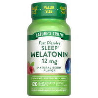 Nature's Truth Tablets Fast Dissolve Sleep Natural Berry Flavor 12 mg Melatonin, 120 Each