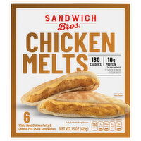 Sandwich Bros. Pita Snack Sandwiches, Chicken Melts, 6 Each