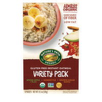 Nature's Path Organic Oatmeal, Instant, Spiced Apple + Flax, Homestyle, Brown Sugar Maple, Variety Pack, 8 Each