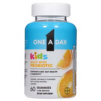 One A Day Gummies Kids Orange Multi with Probiotic, 60 Each