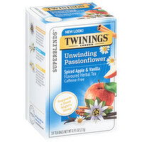 Twinings Superblends Herbal Tea, Spiced Apple & Vanilla, Unwinding Passionflower, Tea Bags, 18 Each