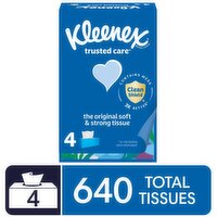 Kleenex Trusted Care Tissues, 2-Ply, 4 Each