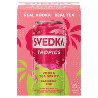 Svedka Tropics Vodka Tea Spritz, Raspberry Kiwi, 4 Each