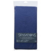 Sensations Tablecover, Plastic Lined, Navy Blue, 3 Ply, 1 Each