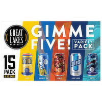 Great Lakes Brewing Co. Beer, Gimme Five!, Variety Pack, 15 Each