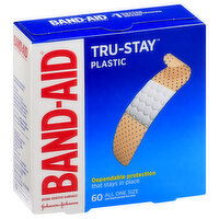 Band-Aid Tru-Stay Bandages, Plastic, All One Size, 60 Each