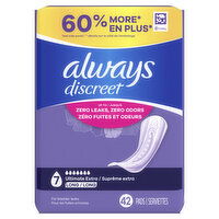 Always Discreet Discreet Pads, Ultimate Extra Protect Absorbency, Long Length, 42 Each