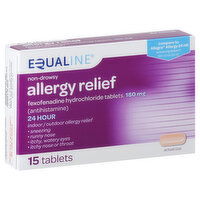 Equaline Allergy Relief, Non-Drowsy, 180 mg, Tablets, 15 Each