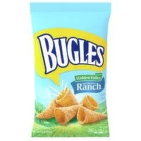 Bugles Hidden Valley Corn Snacks, Ranch, Crispy, 7.5 Ounce