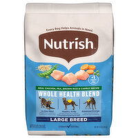 Nutrish Large Breed Natural Adult Whole Health Blend Chicken, Pea, Brown Rice & Carrot Recipe Food for Dogs, 14 Pound
