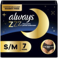 Always ZZZ ZZZ Overnight Disposable Period Underwear Size S-M, 7 Each