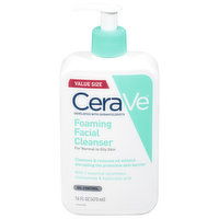 CeraVe Facial Cleanser, Foaming, Value Size, 16 Fluid ounce