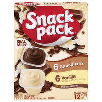 Snack Pack Chocolate and Vanilla Flavored Pudding Cups Family Pack, 12 Each